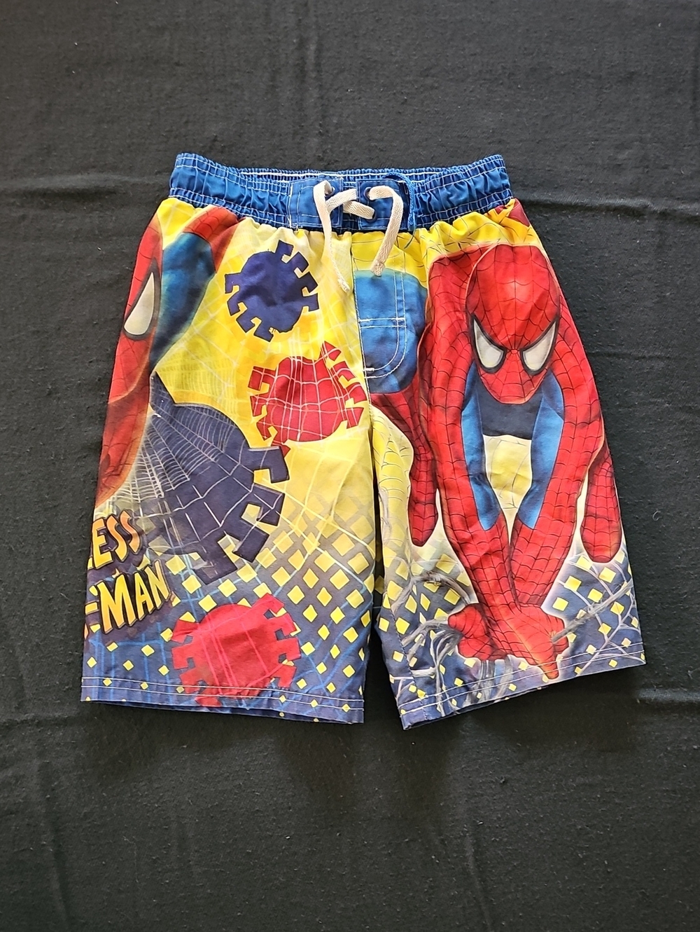 Spider-Man Kids Swim Shorts - Red, Blue & Yellow Size M